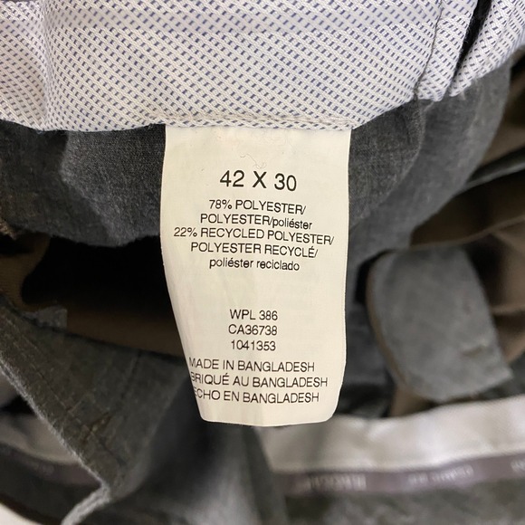 Haggar Dress Pants Men's 42x28 Brown Khaki Classic Fit Premium Comfort Polyester - Picture 4 of 13